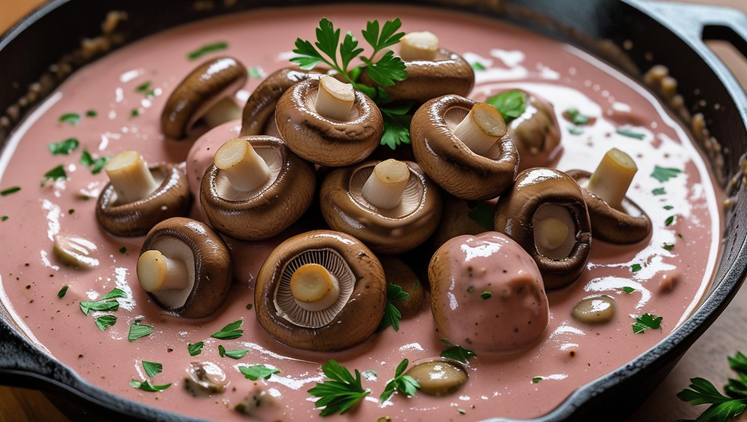 🍄 Estrogonofe vegetariano de Cogumelos