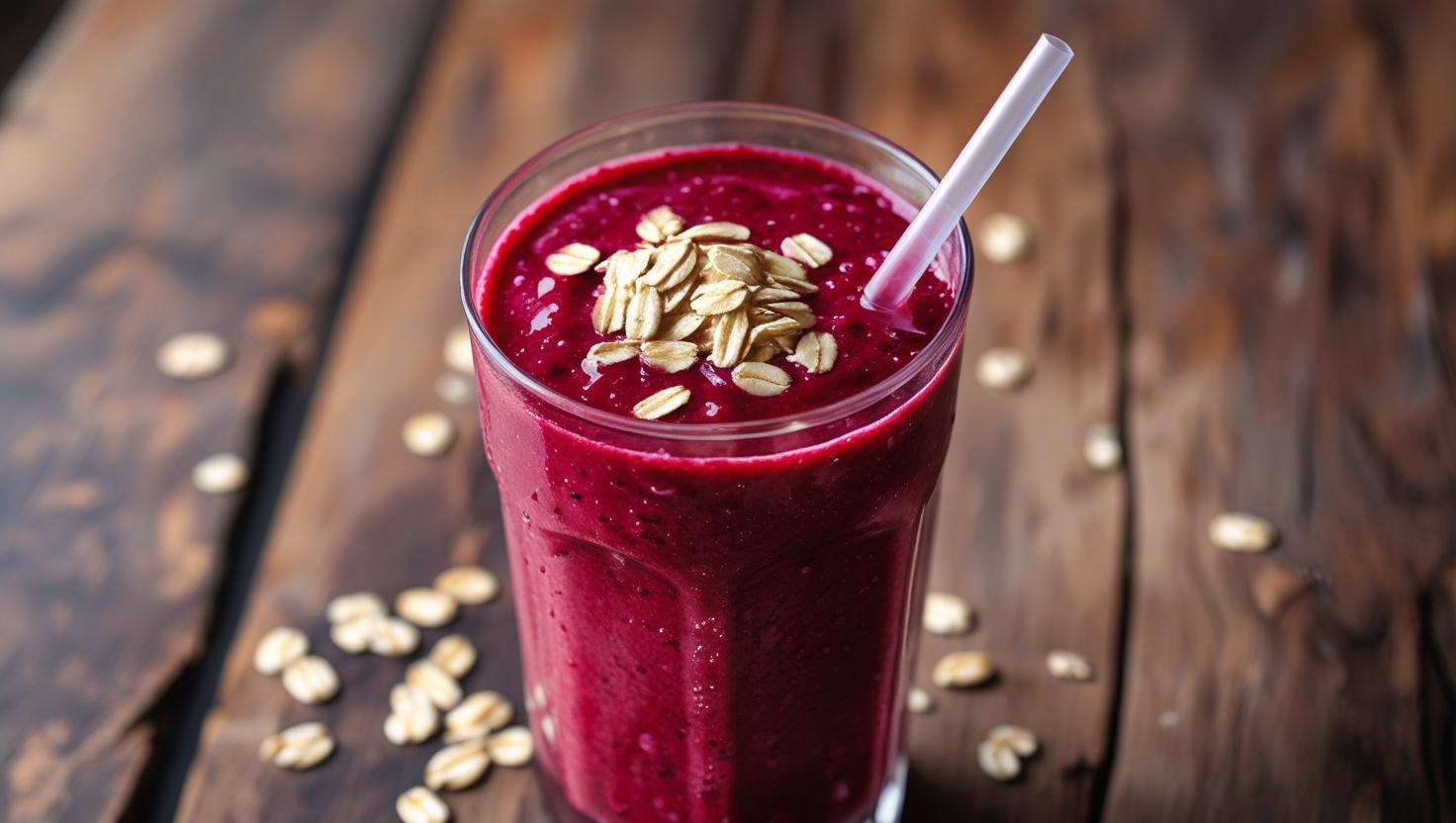 🥤 Shake de Frutas Vermelhas com Aveia – Rico em Antioxidantes