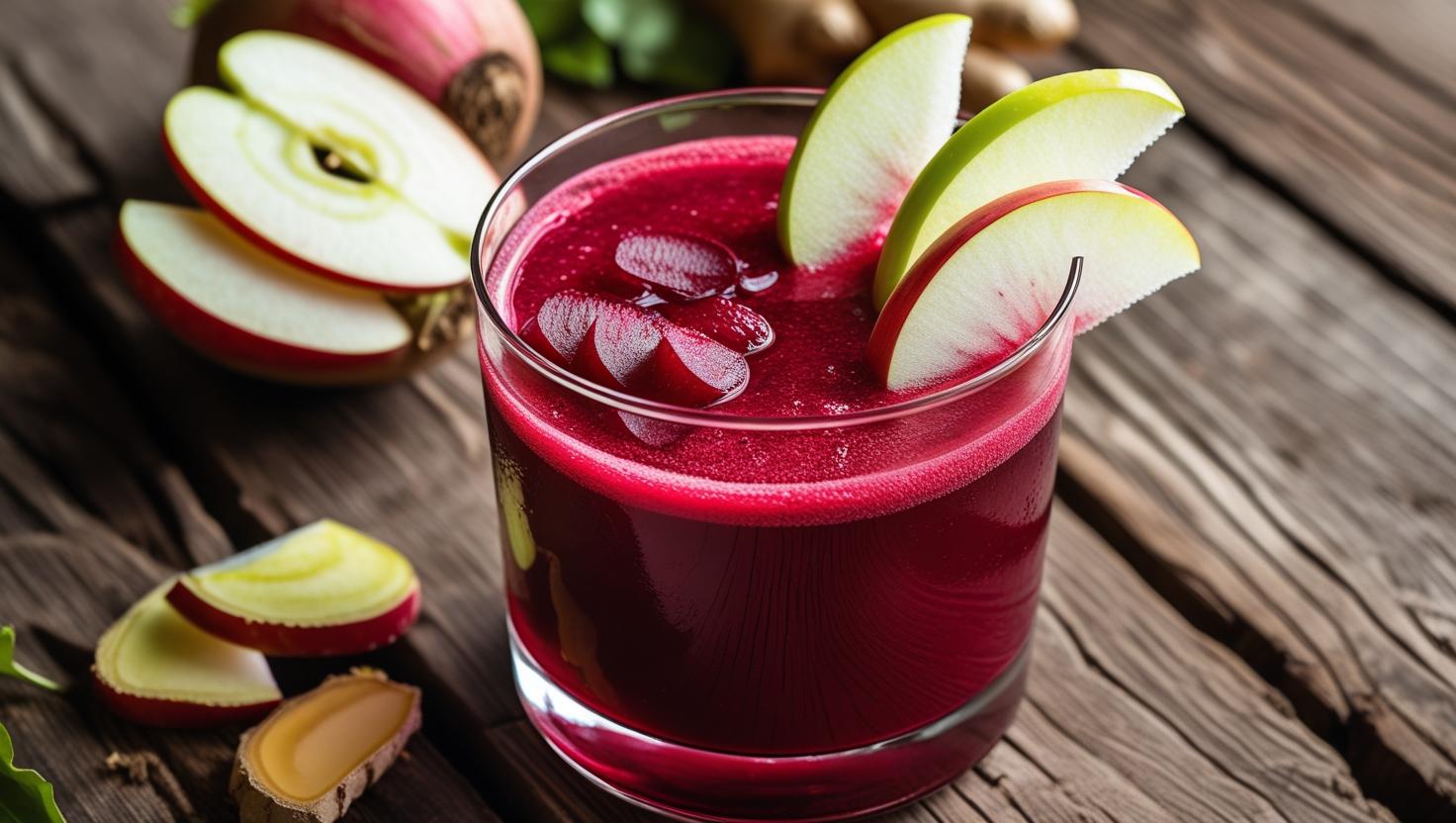 Suco pós treino de Beterraba com Maçã e Gengibre