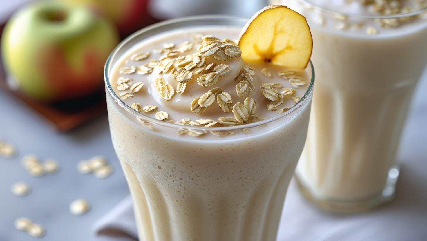 🍎 Shake de Maçã com Aveia e Gengibre – Energia com Fibras