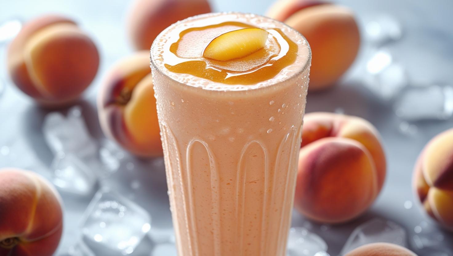 Smoothie de Pêssego Congelado com Iogurte e Mel