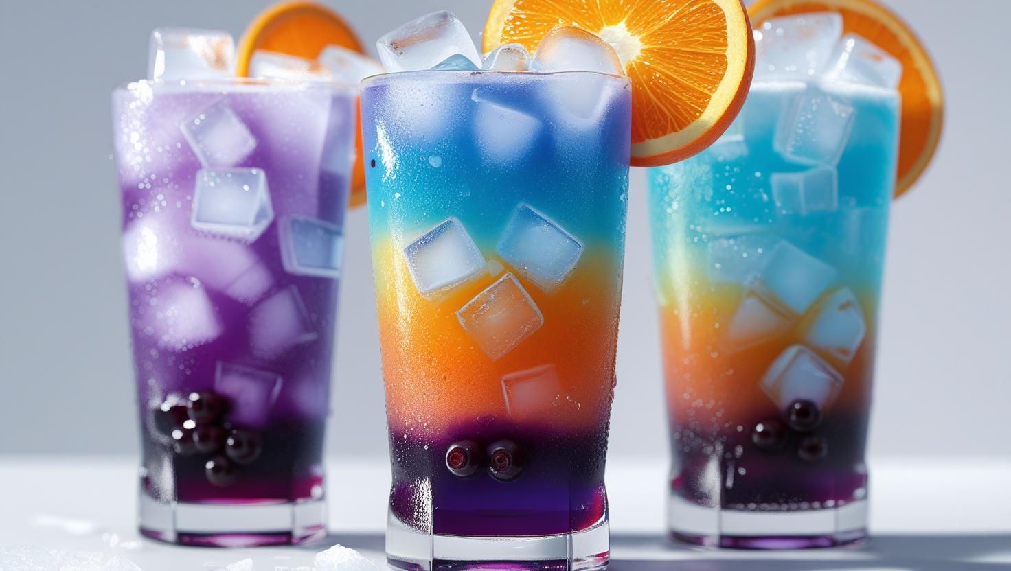Drink Arco-íris Tropical com Groselha e Isotônico