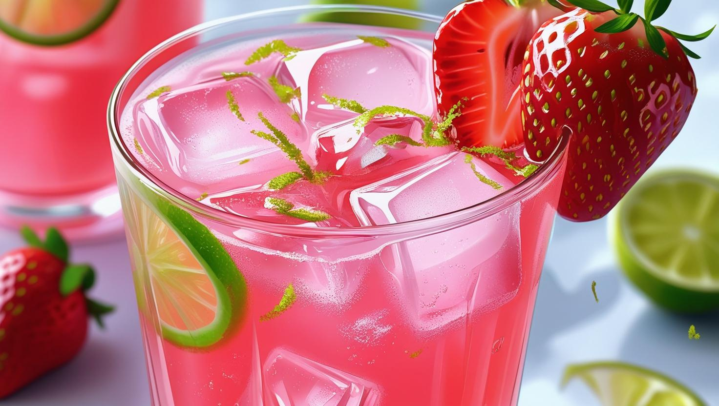 🍓 Pink Citrus  com Limão e Morango drink sem álcool