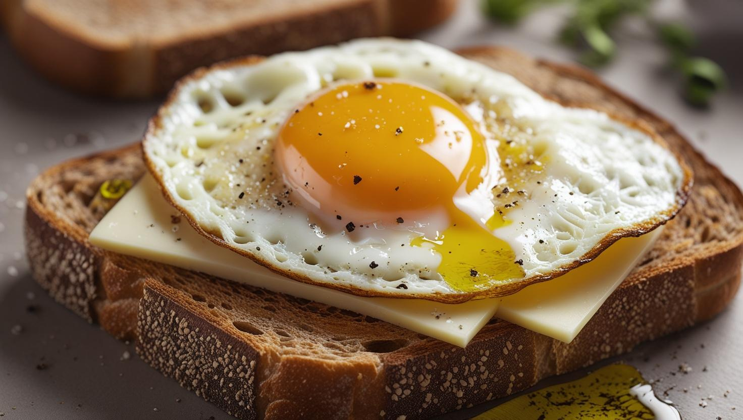 🥪 . Sanduíche lowcarb Crocante de Ovo com Queijo e Azeite