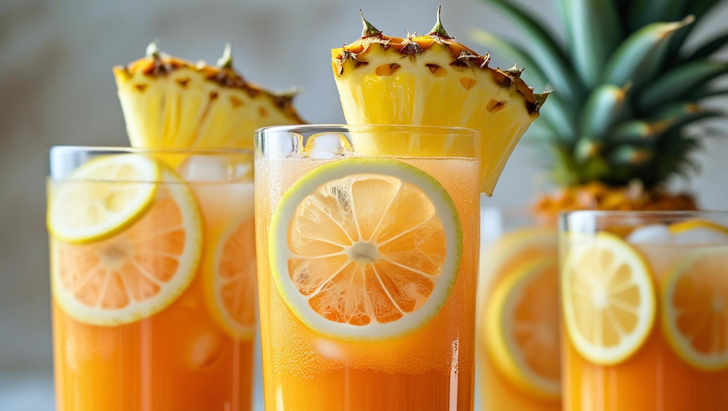Drink Detox de Abacaxi, Cenoura e Limão