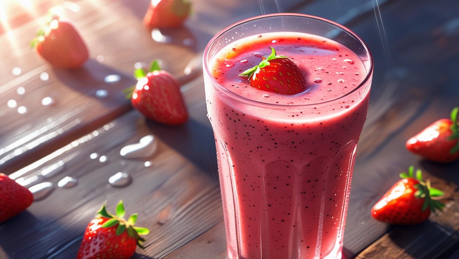 🍓 Smoothie de Morango com Yakult e Chia – Probiótico com Fibras